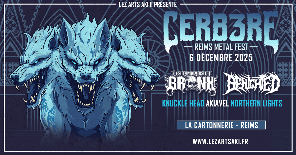 Affiche de la seconde date de notre festival de musique metal, le Cerb3re édition 2025.
